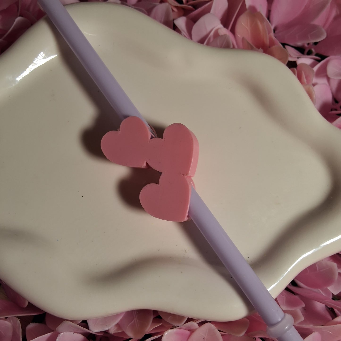 Triple heart straw topper