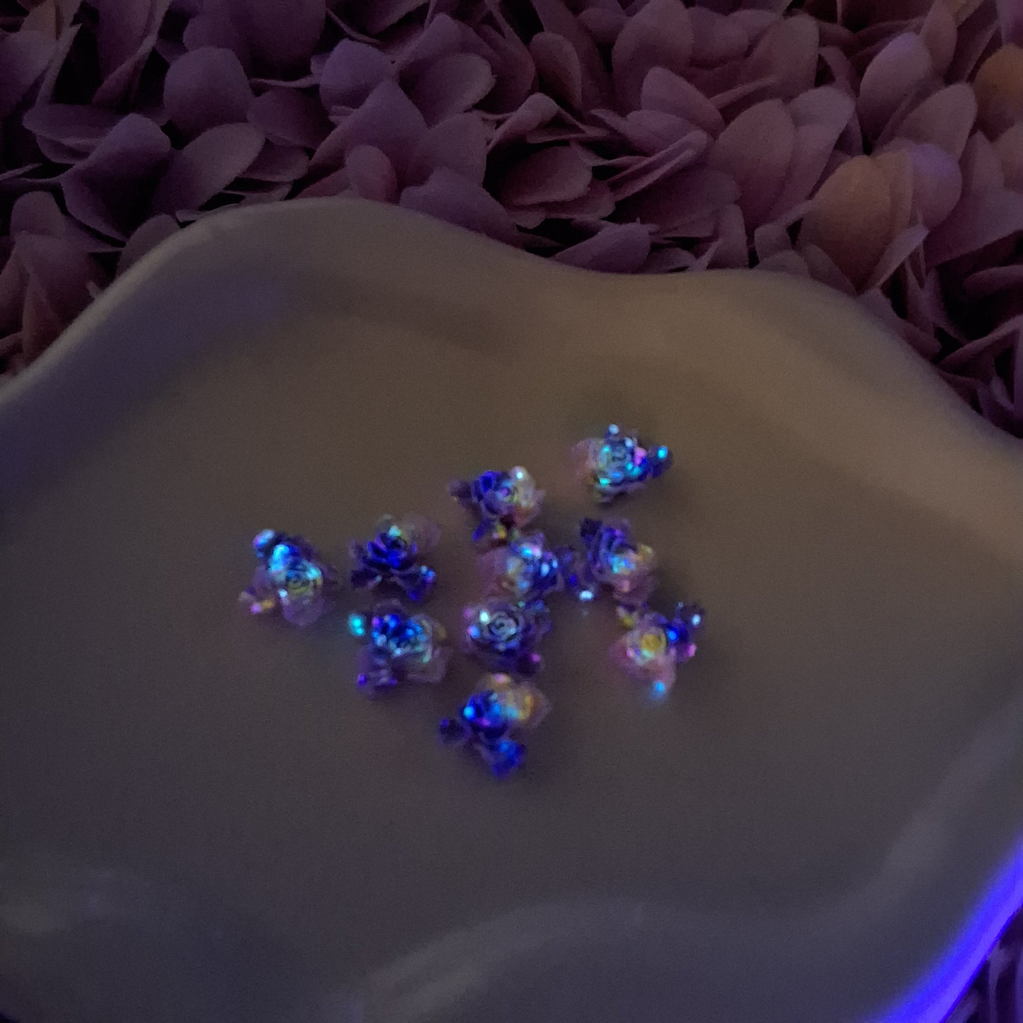 Glow in the dark pink and purple roses