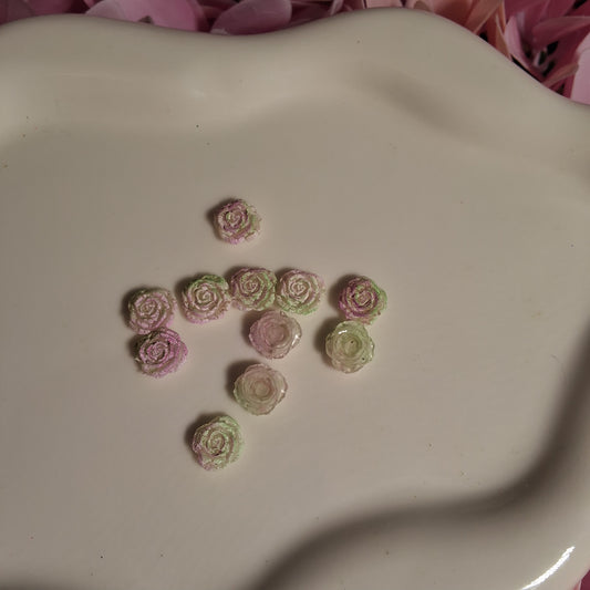 Green and pink roses